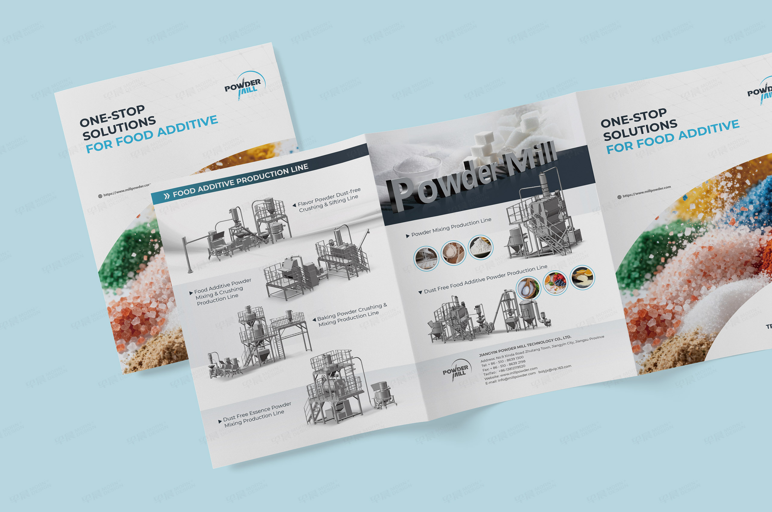 四折頁設計,宣傳頁設計,米爾Powder Mill,添加劑,破碎機,磨粉機,宣傳冊折頁設計,公司