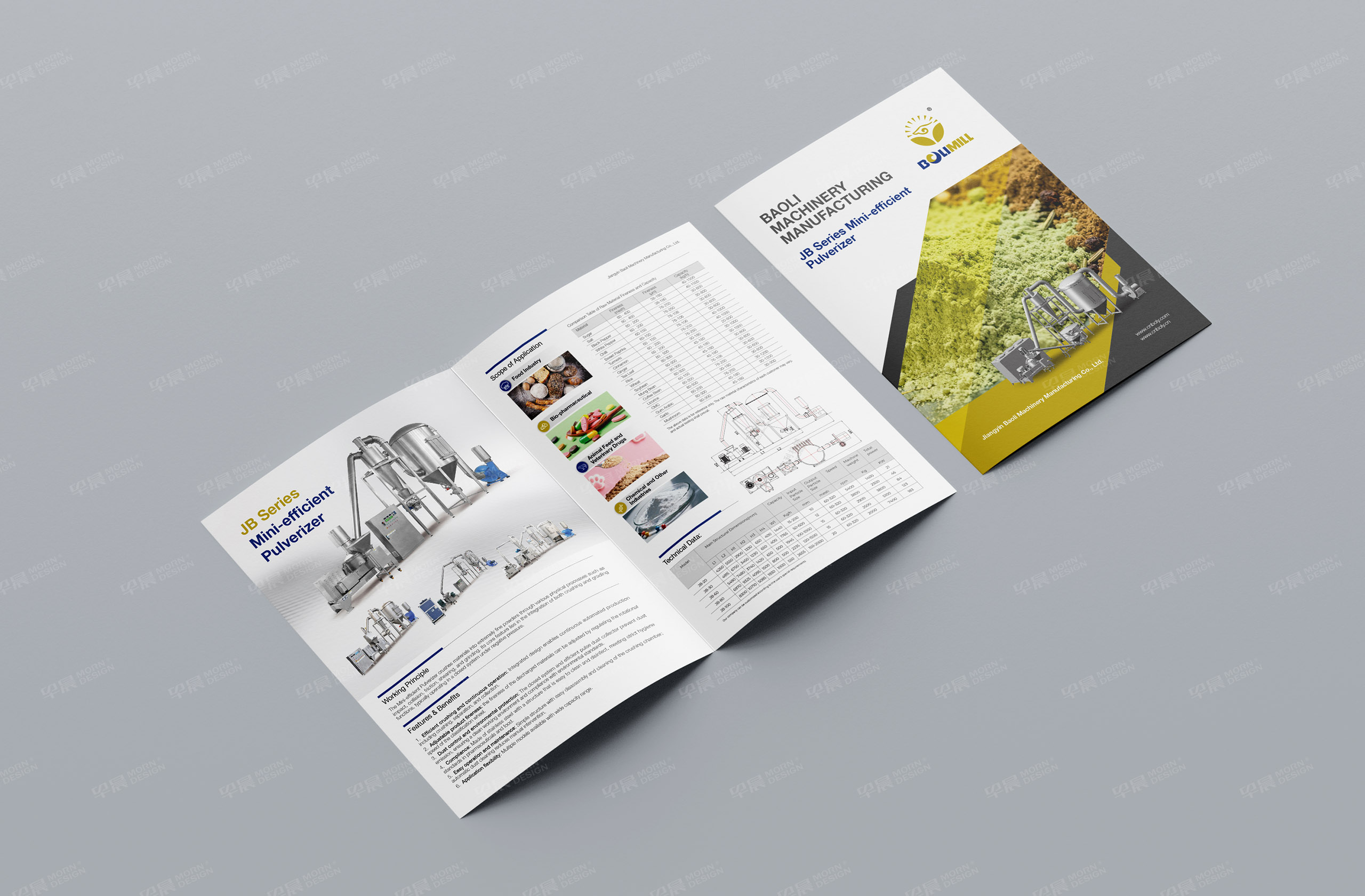 折頁設計,二折頁設計,宣傳折頁設計,江陰寶利機械二折頁設計制作