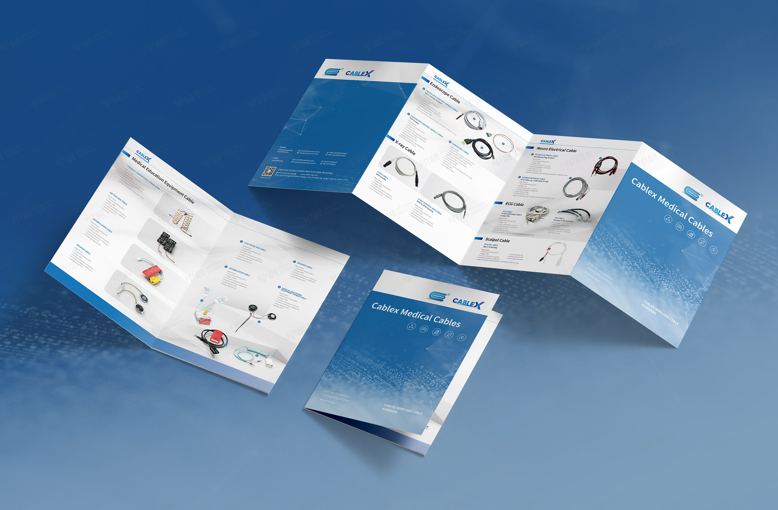 折頁設計,宣傳折頁設計,四折頁設計,宣傳冊設計,昆山,凱穎電子醫用線束折頁設計,制作,公司